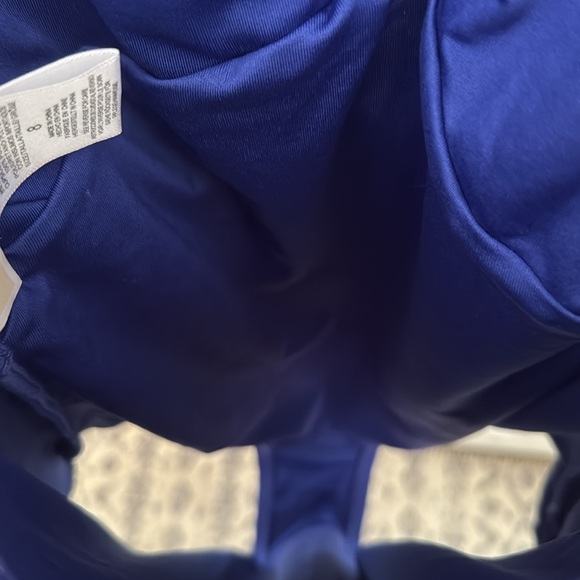 NEW Michael Kors Tie Halter Plunge One Piece Swimsuit Cobalt Blue 8 - Picture 8 of 11